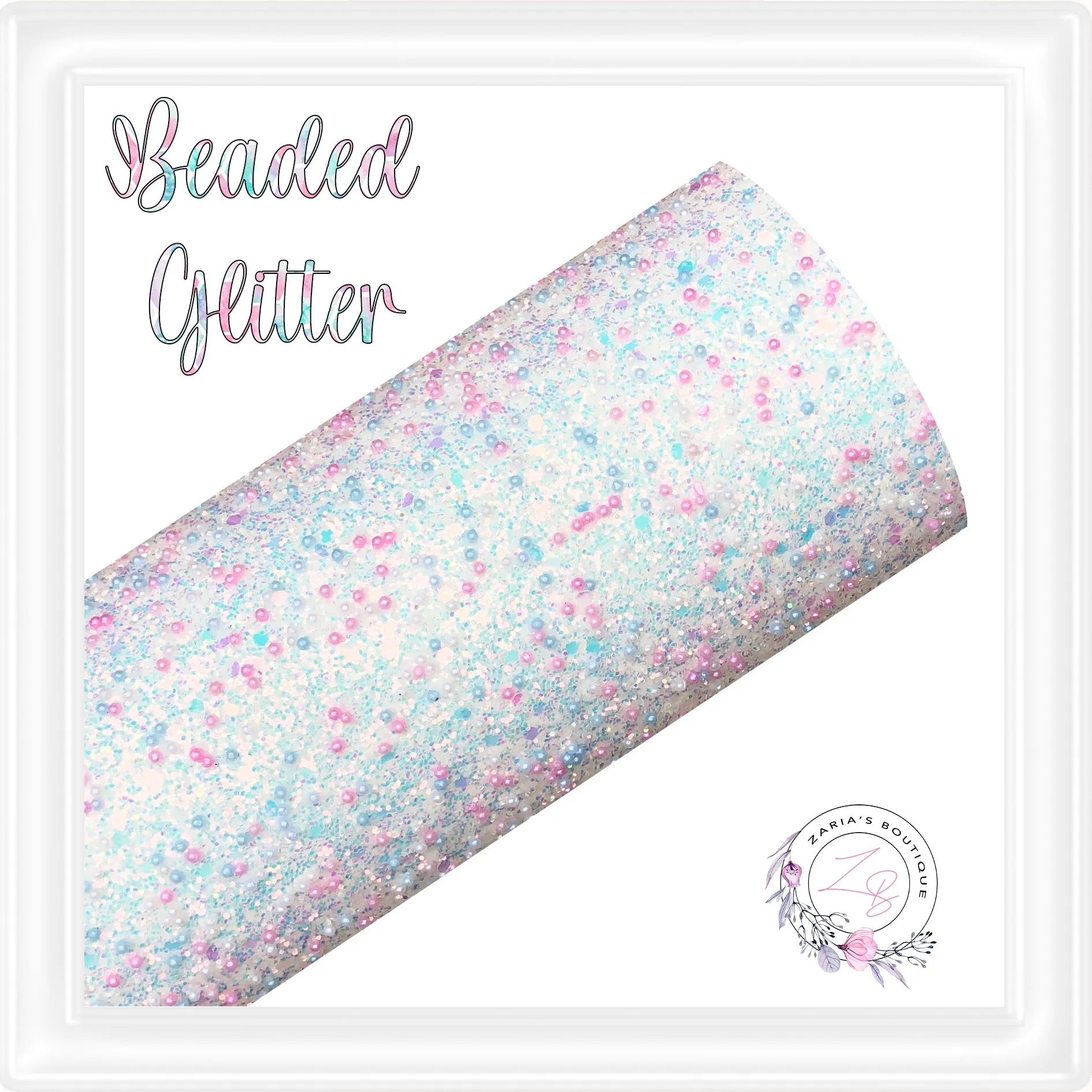 ⋅ Pearl Beaded Chunky Glitter ⋅ Pastel Bubbles ⋅ White ⋅