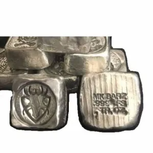 1 Troy Oz. "Dragon Head" Stamped Cube .999 Fine Silver