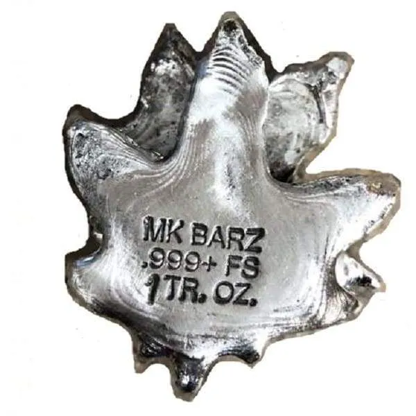 1 Troy Oz. "Peace Hemp Leaf"  .999 Fine Silver