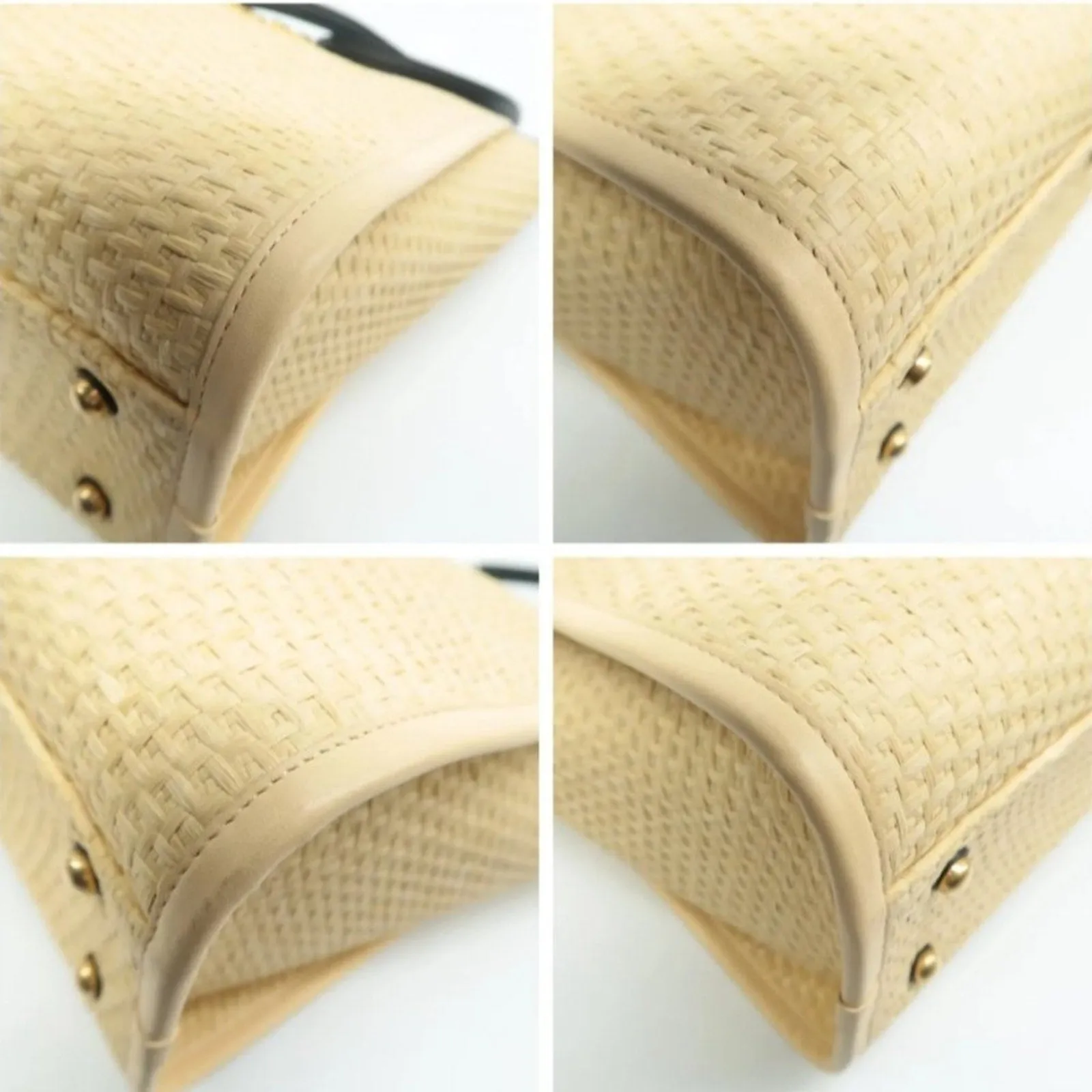 100% Authentic CHANEL DeauVille Beige Straw Tote Bag