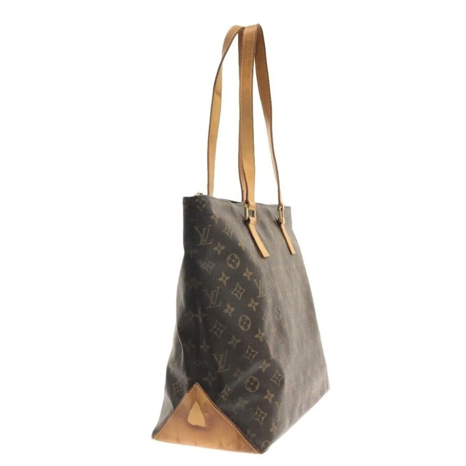 100% Authentic LOUIS VUITTON Cabas Mezzo Brown Monogram Tote Bag