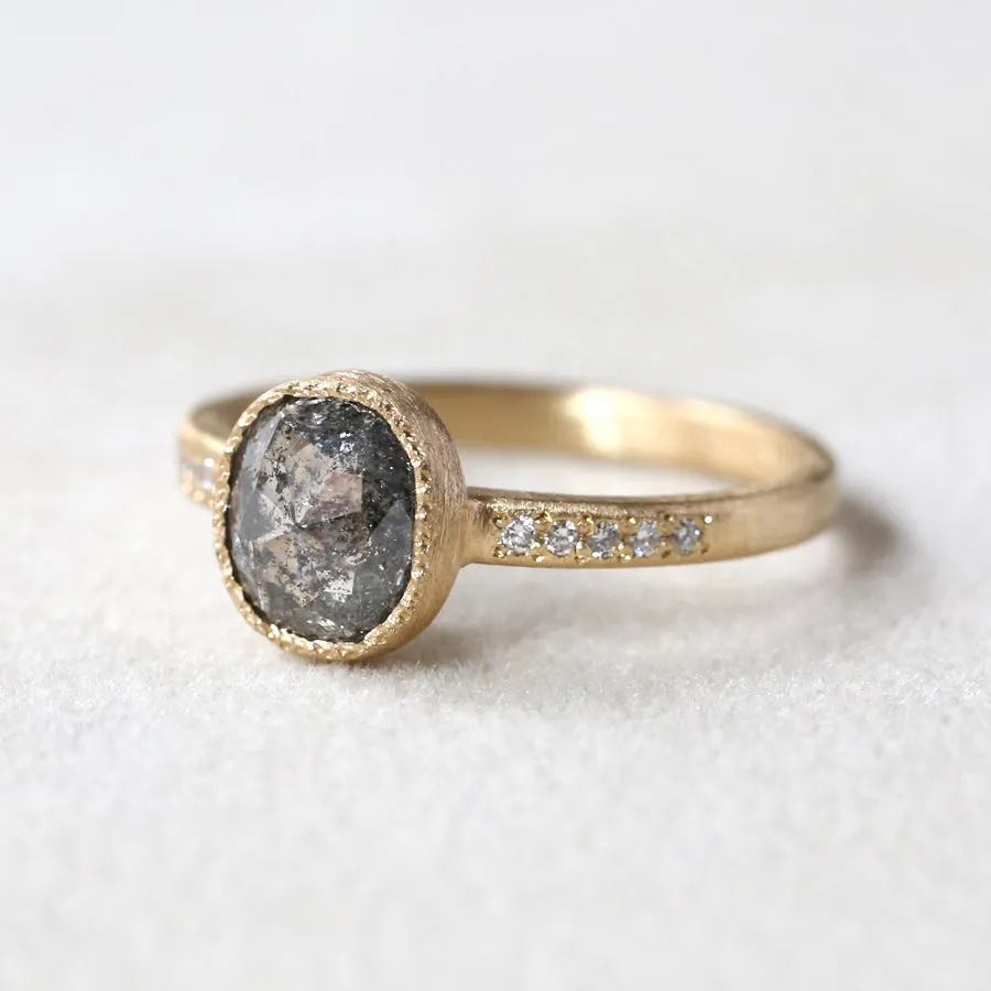 1.28ct grey diamond ring