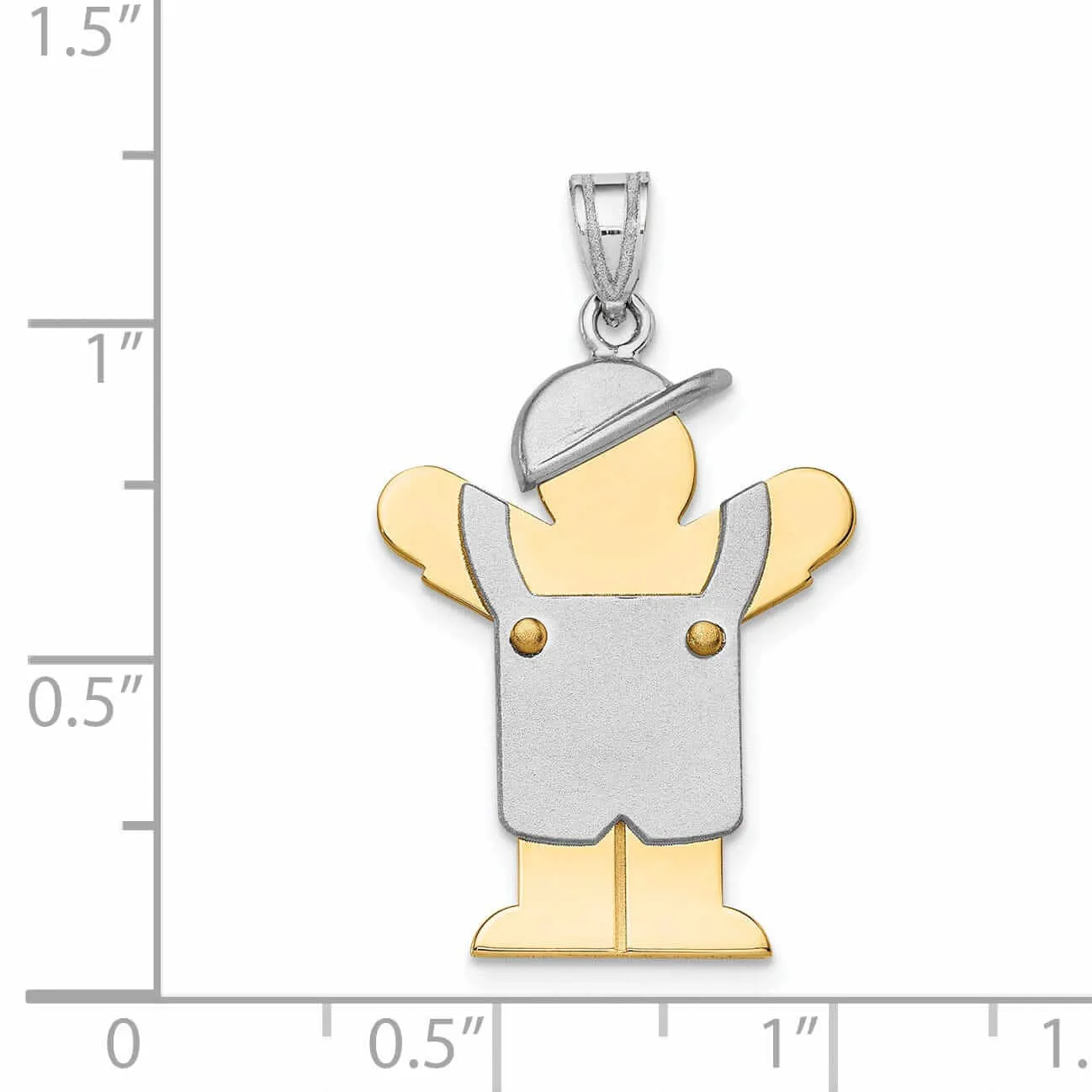 14 Two-tone Polished Large Boy With Hat Love Charm
