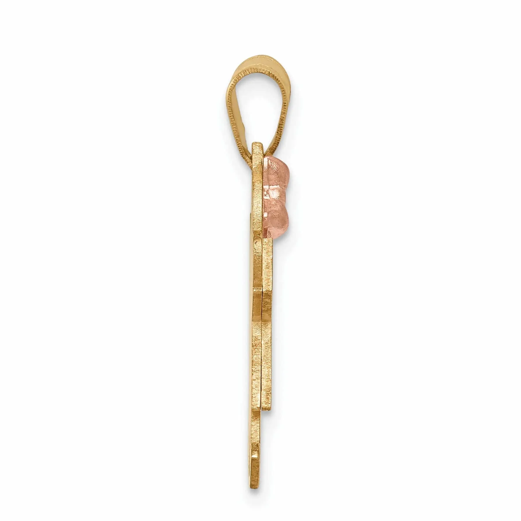 14 Two-tone Small Polished Joy Girl With Bow Charm