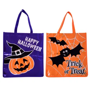 14.25" X 15.5" Halloween Reflective Tote Bag, 2 Assortments