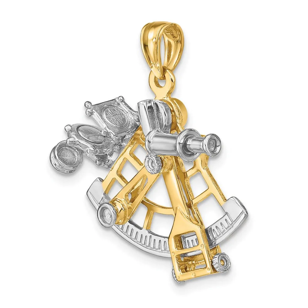 14k Two-tone 3-D Moveable Sextant Charm