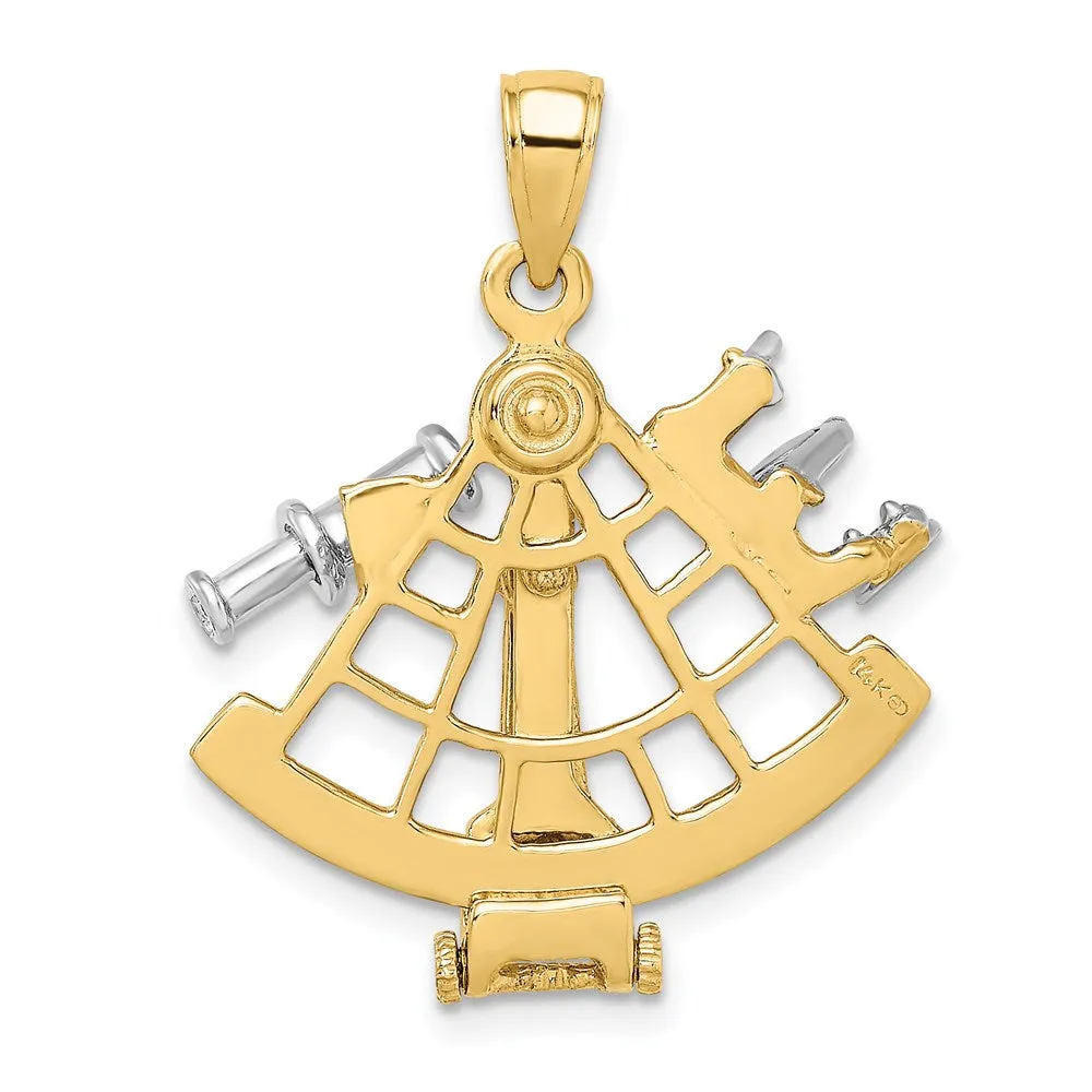 14k Two-tone 3-D Moveable Sextant Charm