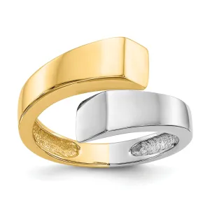 14k Two Tone Gold Square Overlapping Fancy Ring