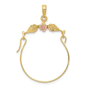 14k Two-tone Leaves w/Flower Charm Holder