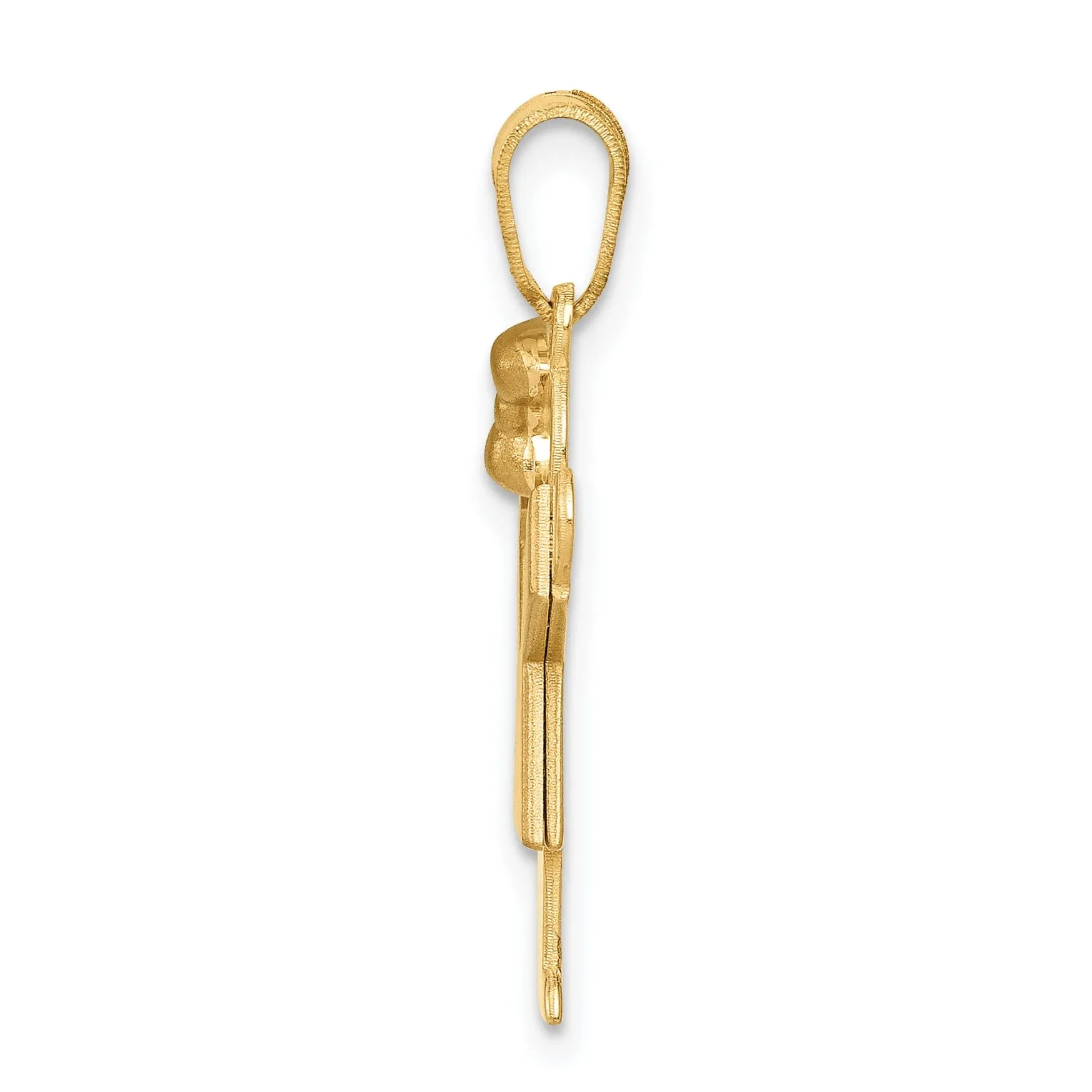 14k Two-tone Polished Small Girl Bow Love Charm