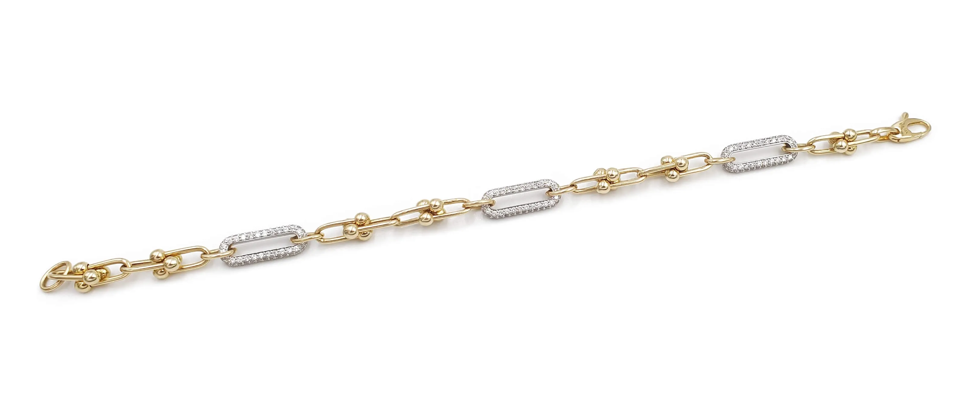 14K Yellow and White Gold Diamond Tennis Bracelet, 2.02ctw, 8.60g