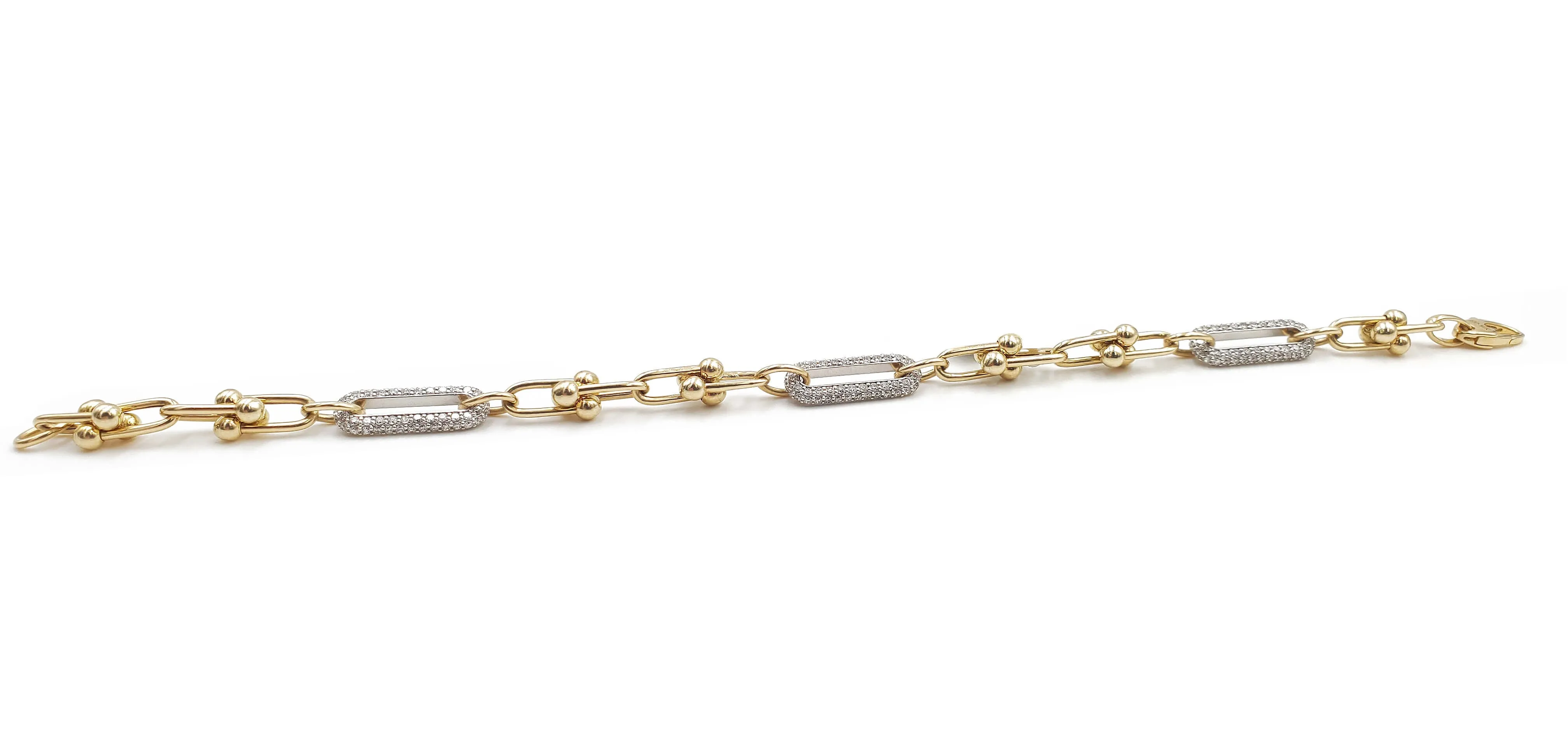 14K Yellow and White Gold Diamond Tennis Bracelet, 2.02ctw, 8.60g