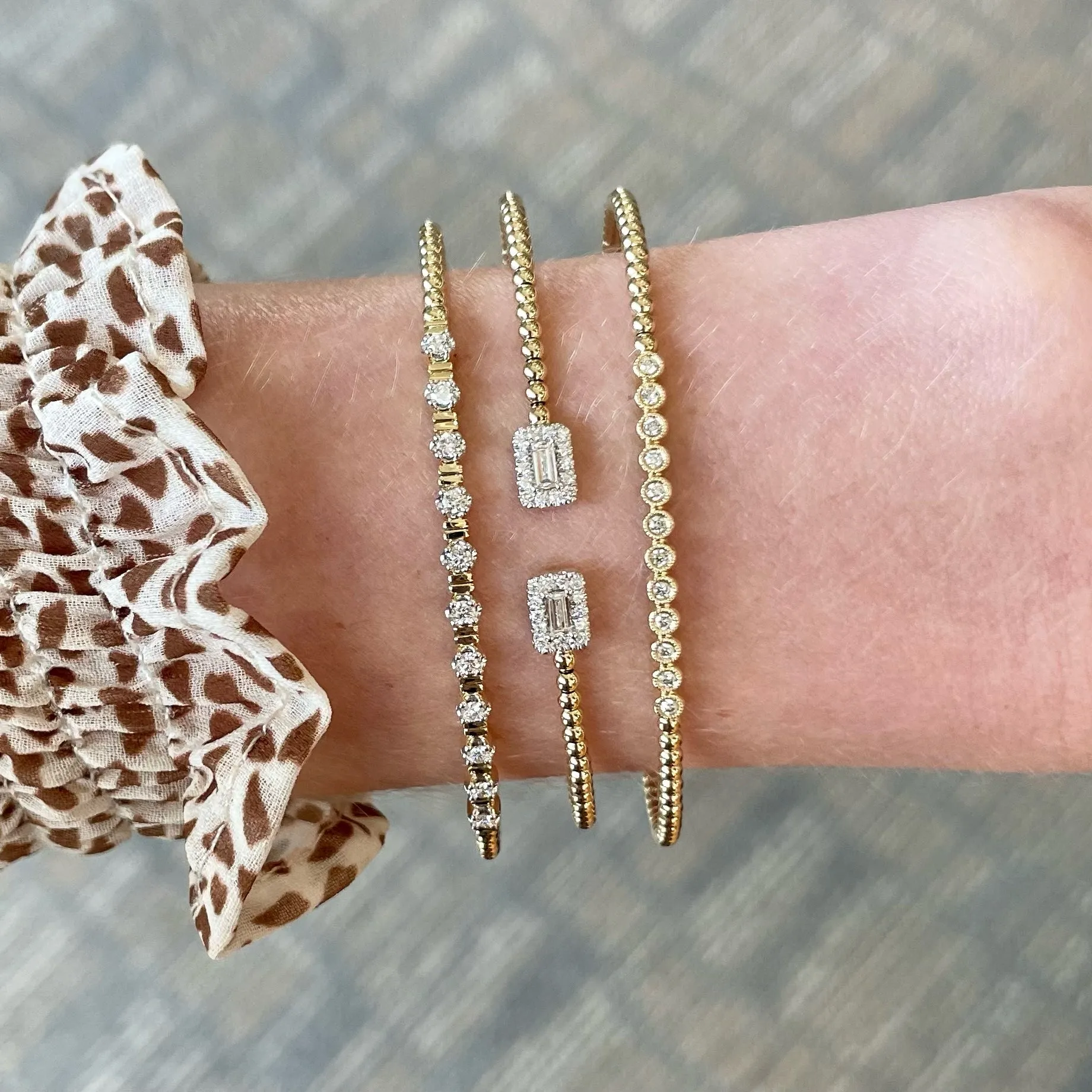 14K Yellow Gold Bujukan Open Cuff Bracelet with Diamond Bagu...