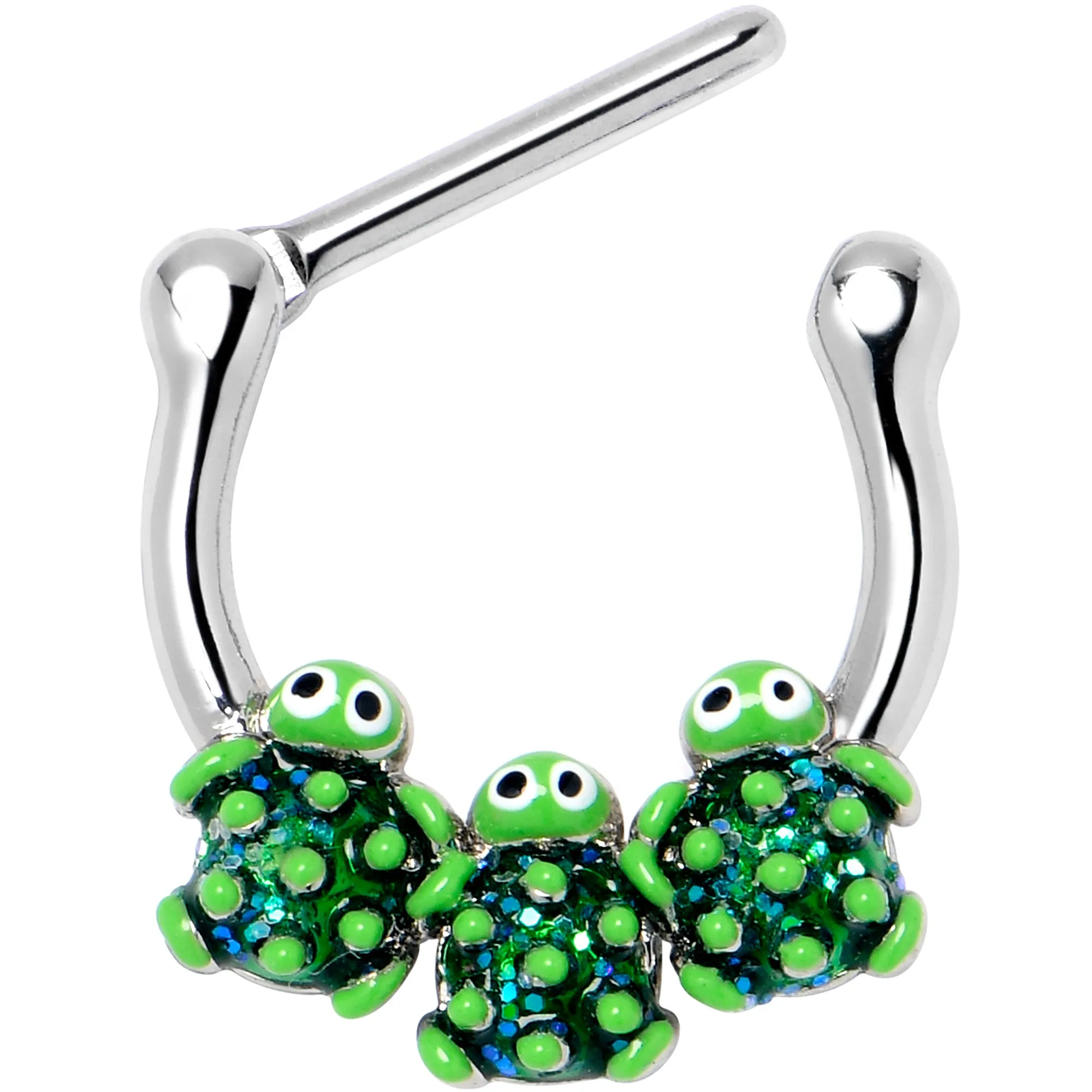 16 Gauge 5/16 Textured Turtle Trio Cartilage Clicker