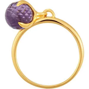 18k Yellow Gold Vermeil Amethyst Ring Size 7