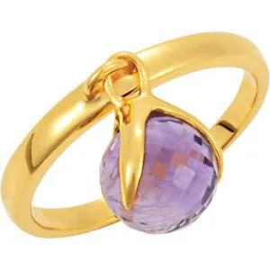 18k Yellow Gold Vermeil Amethyst Ring Size 7