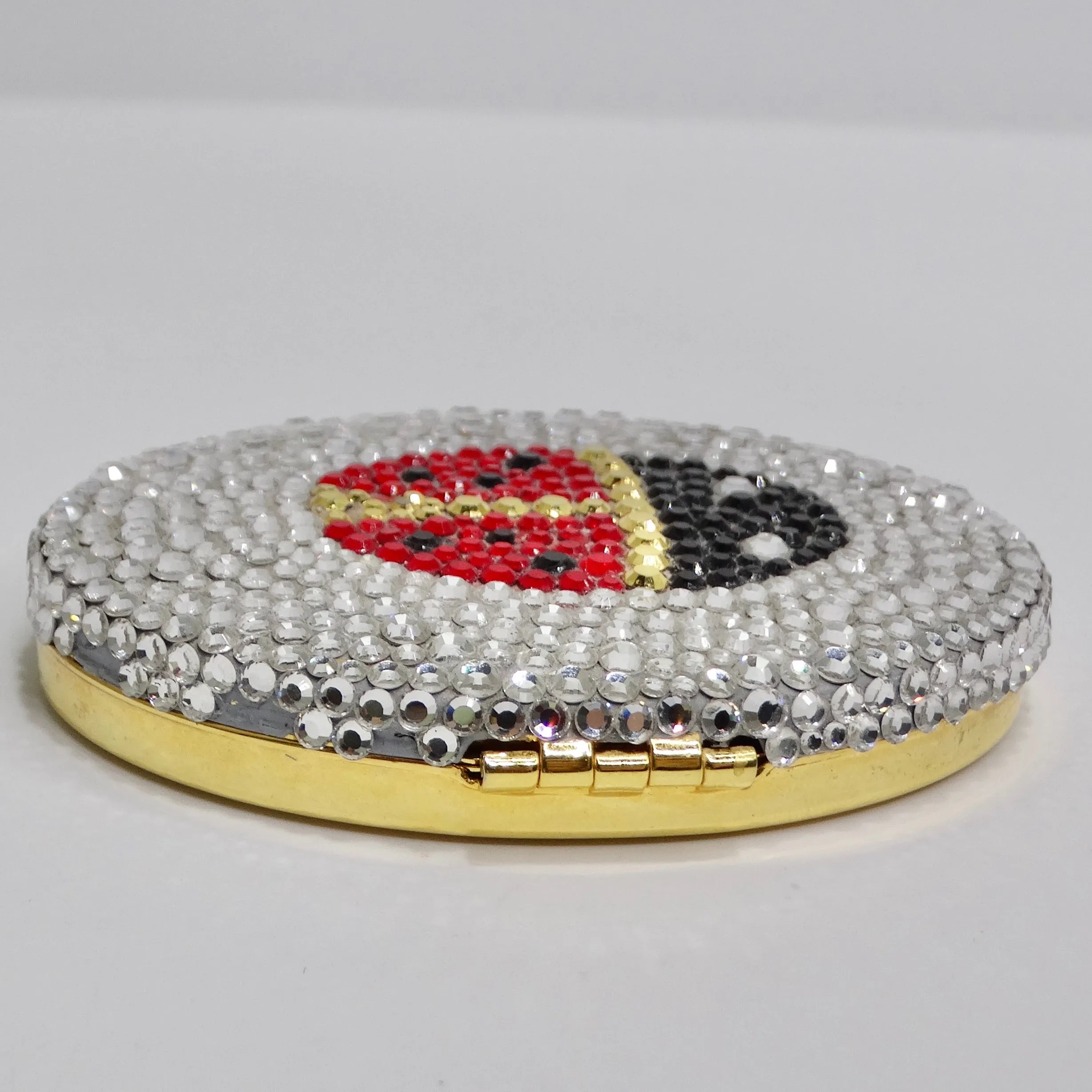 1970s Crystal Lady Bug Compact Mirror