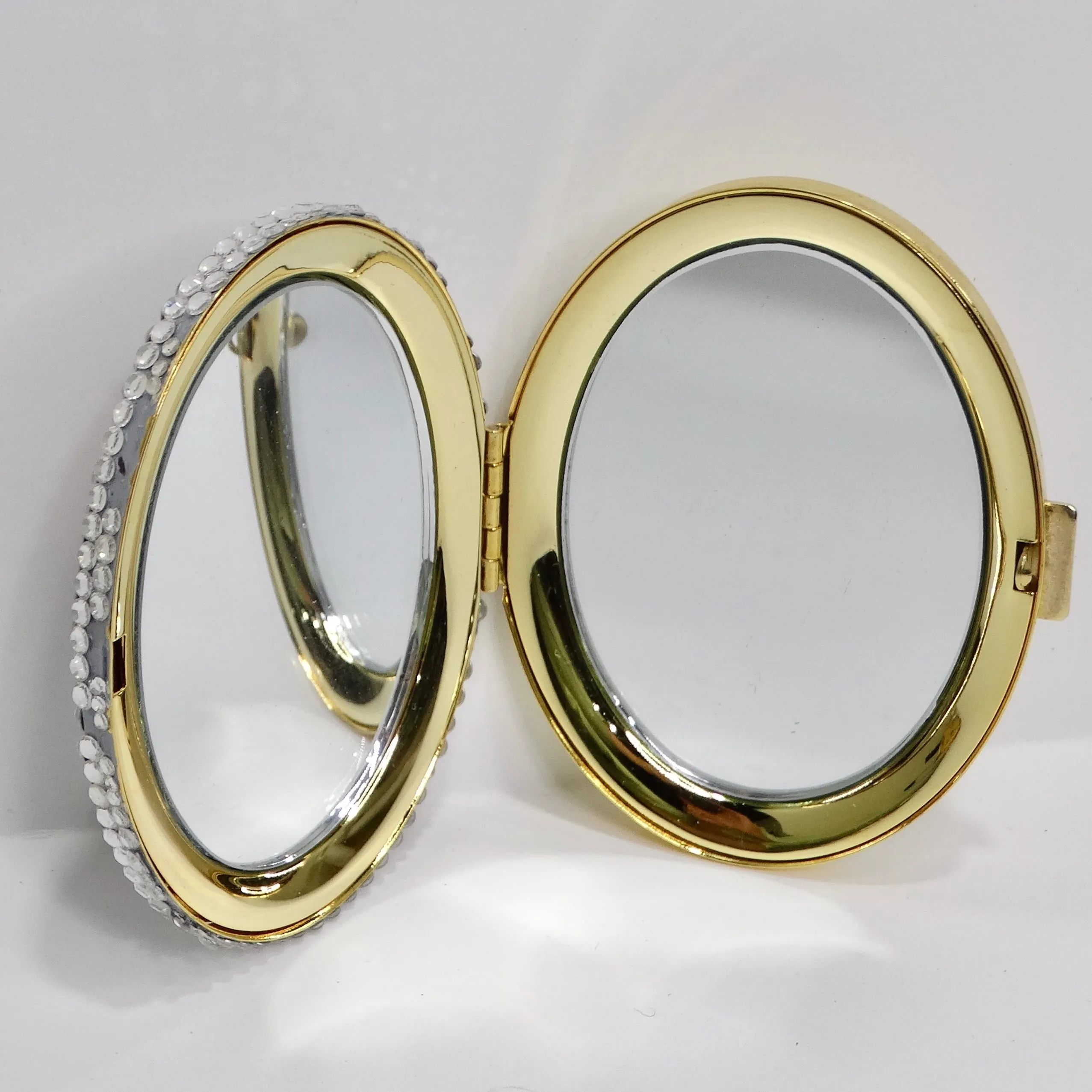 1970s Crystal Lady Bug Compact Mirror