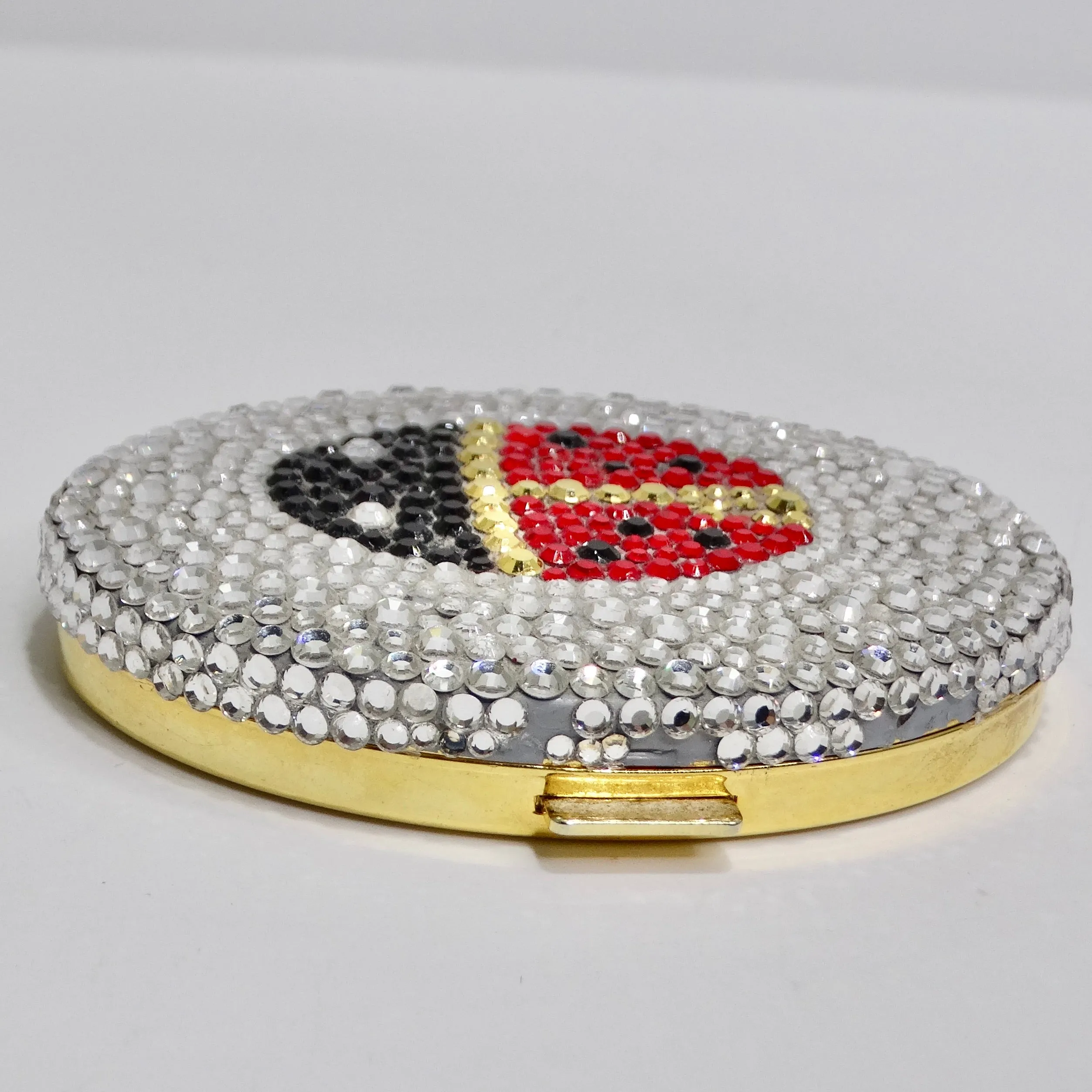 1970s Crystal Lady Bug Compact Mirror