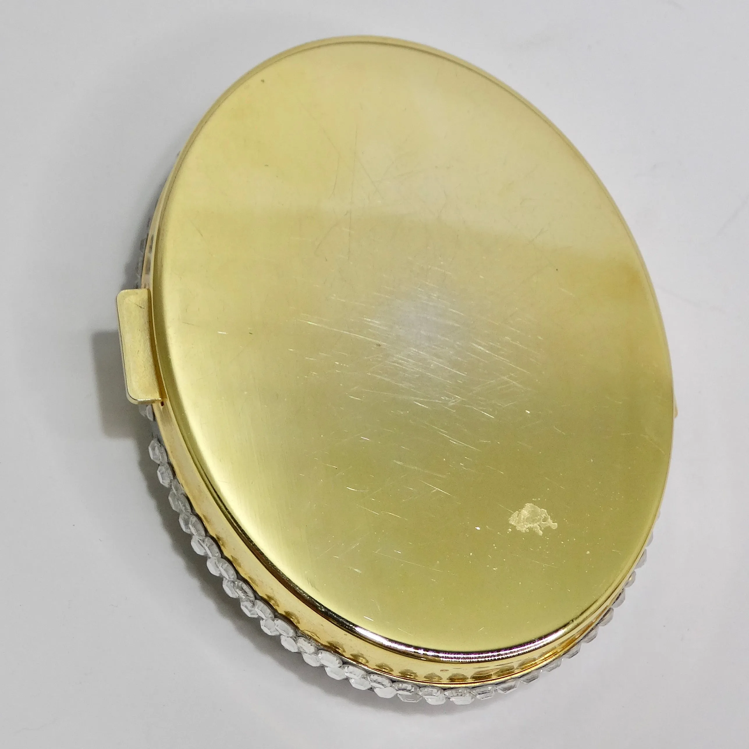 1970s Crystal Lady Bug Compact Mirror