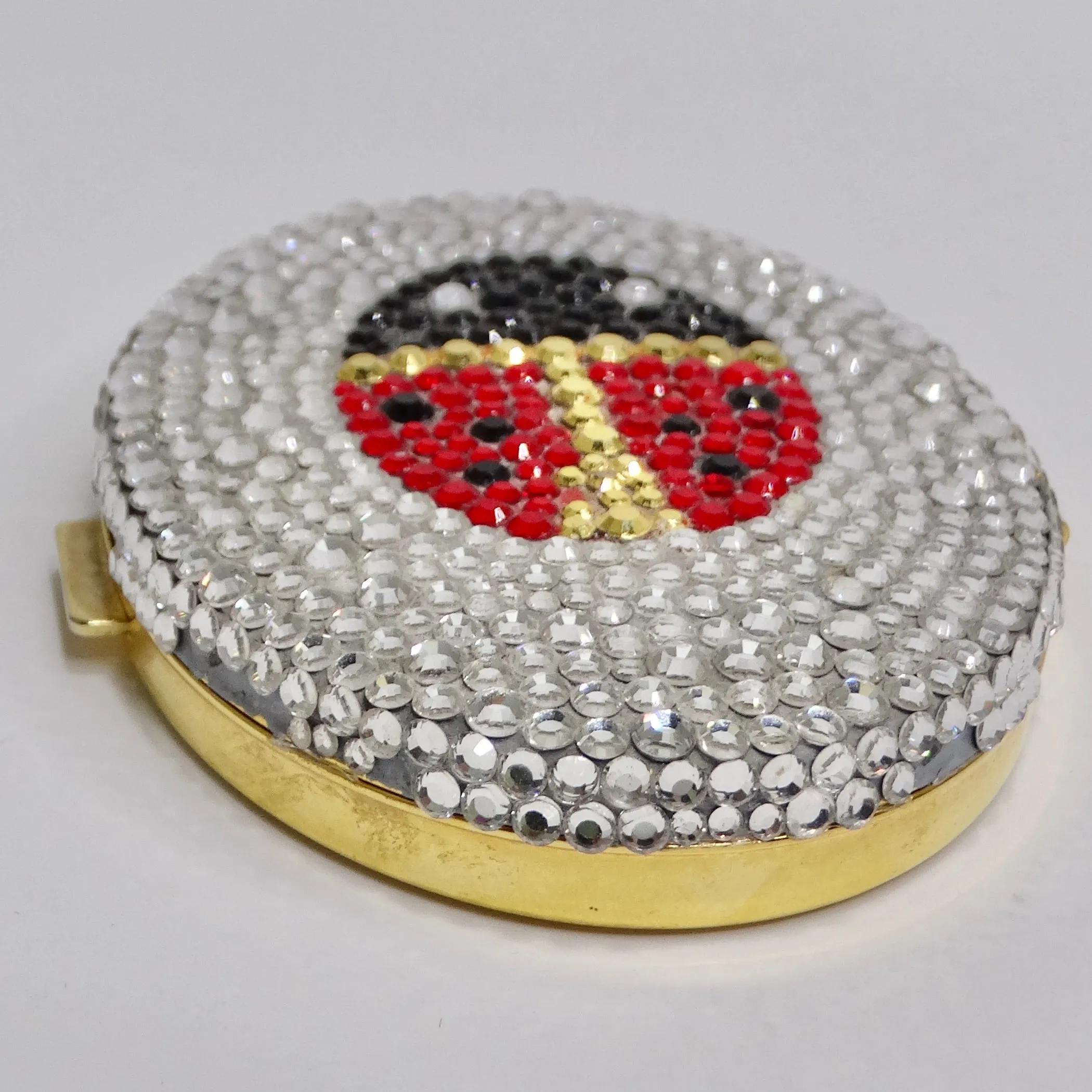1970s Crystal Lady Bug Compact Mirror