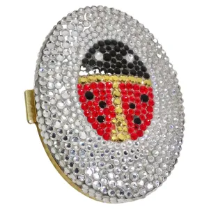 1970s Crystal Lady Bug Compact Mirror