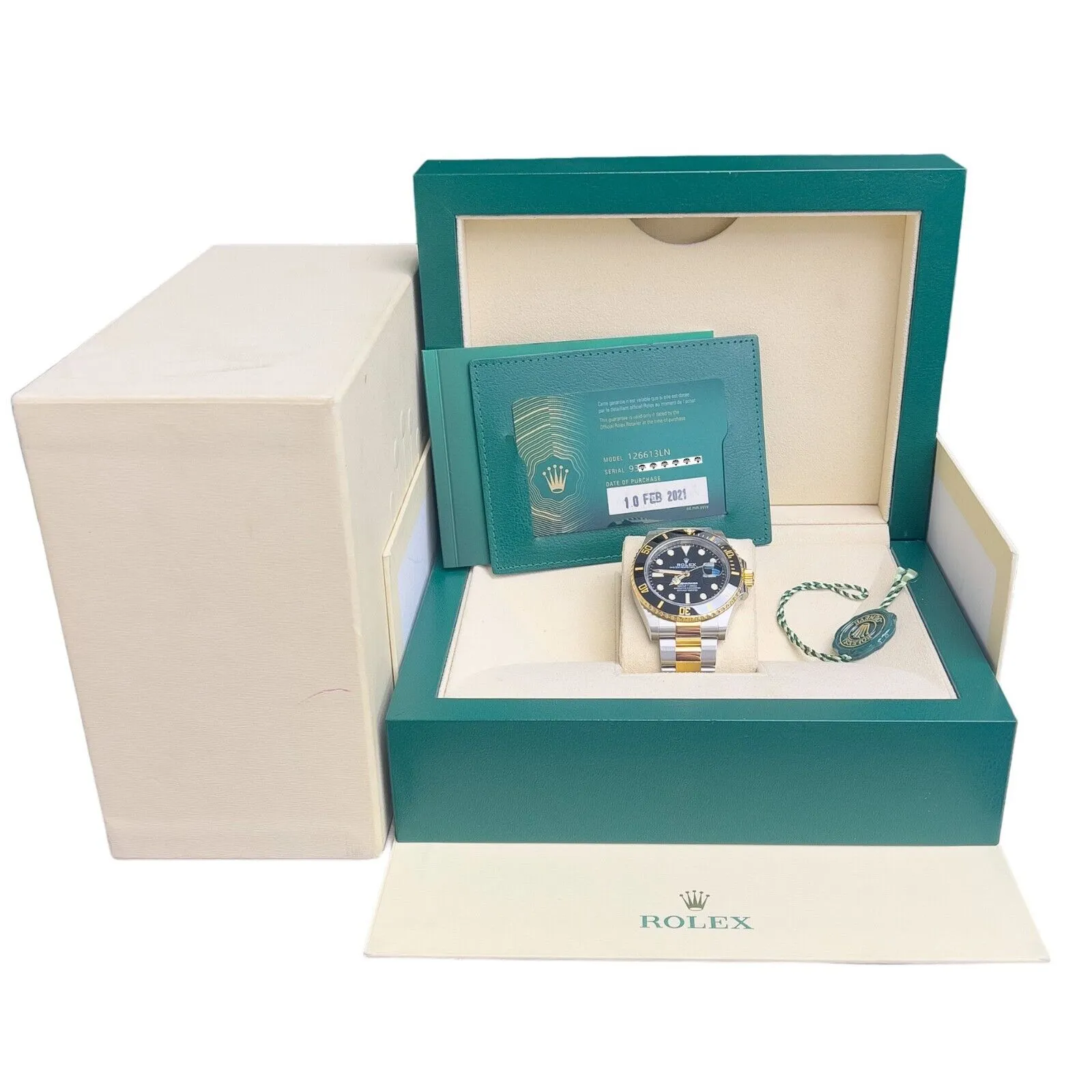 2021 Rolex Submariner 18k Gold & Stainless Steel Black 41mm 126613 LN BOX PAPERS