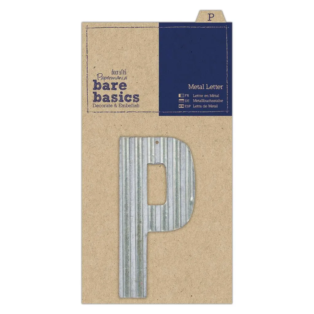 26 x Papermania Bare Basics Metal Alphabet Letters ( A - Z ) Silver Decoration Scrapbook Crafts