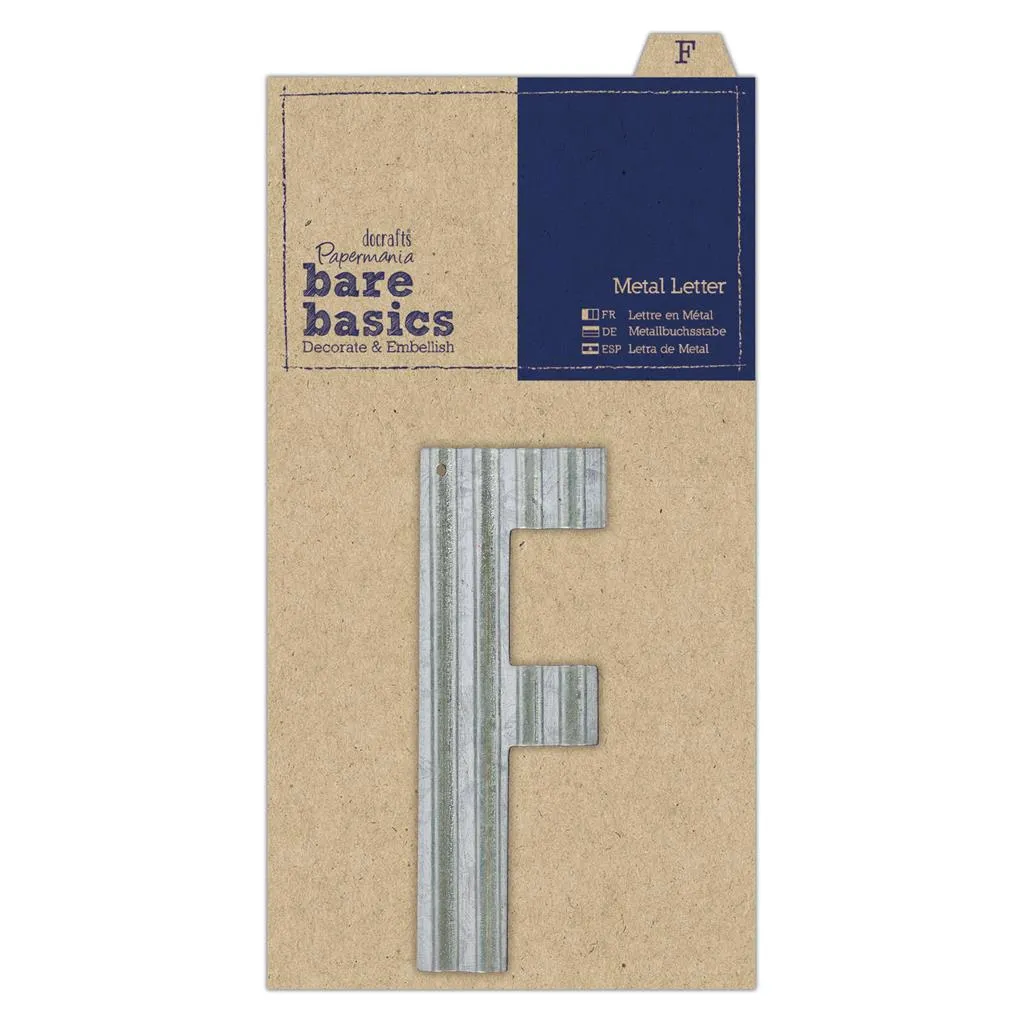 26 x Papermania Bare Basics Metal Alphabet Letters ( A - Z ) Silver Decoration Scrapbook Crafts