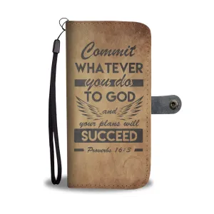 2in1 Wallet and Cell Phone Case - Brown Kosher Design