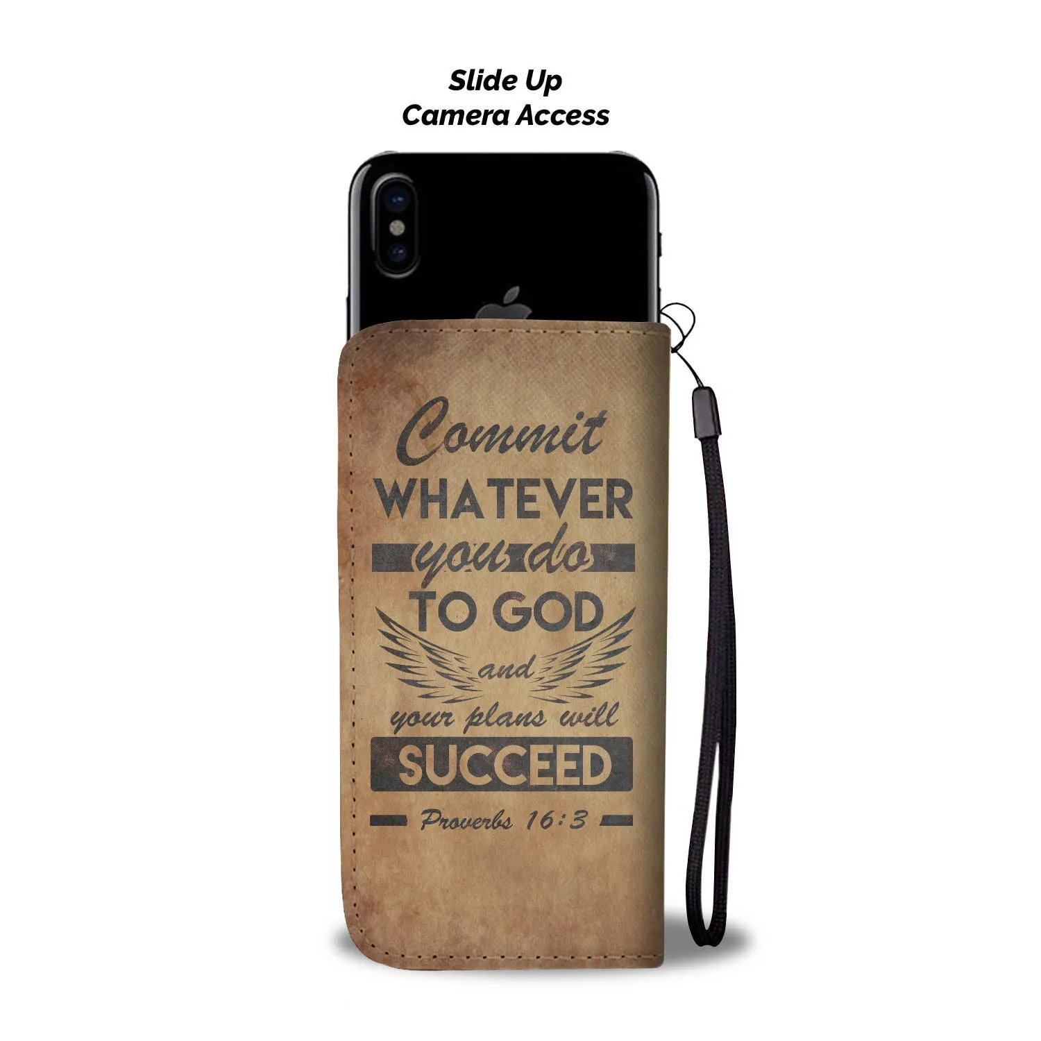 2in1 Wallet and Cell Phone Case - Brown Kosher Design