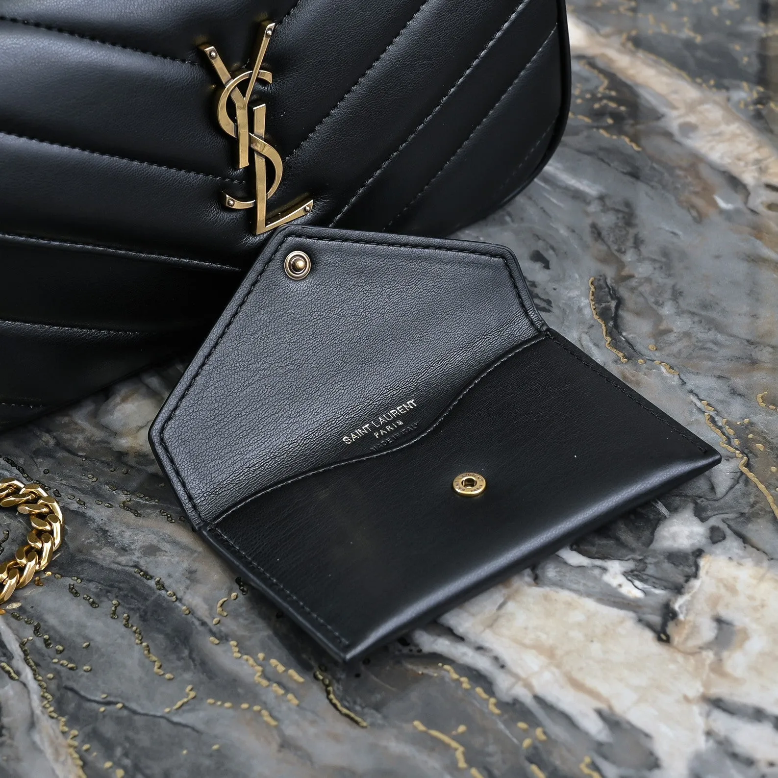 3 Size - Elegant Black Herringbone Shoulder Bag