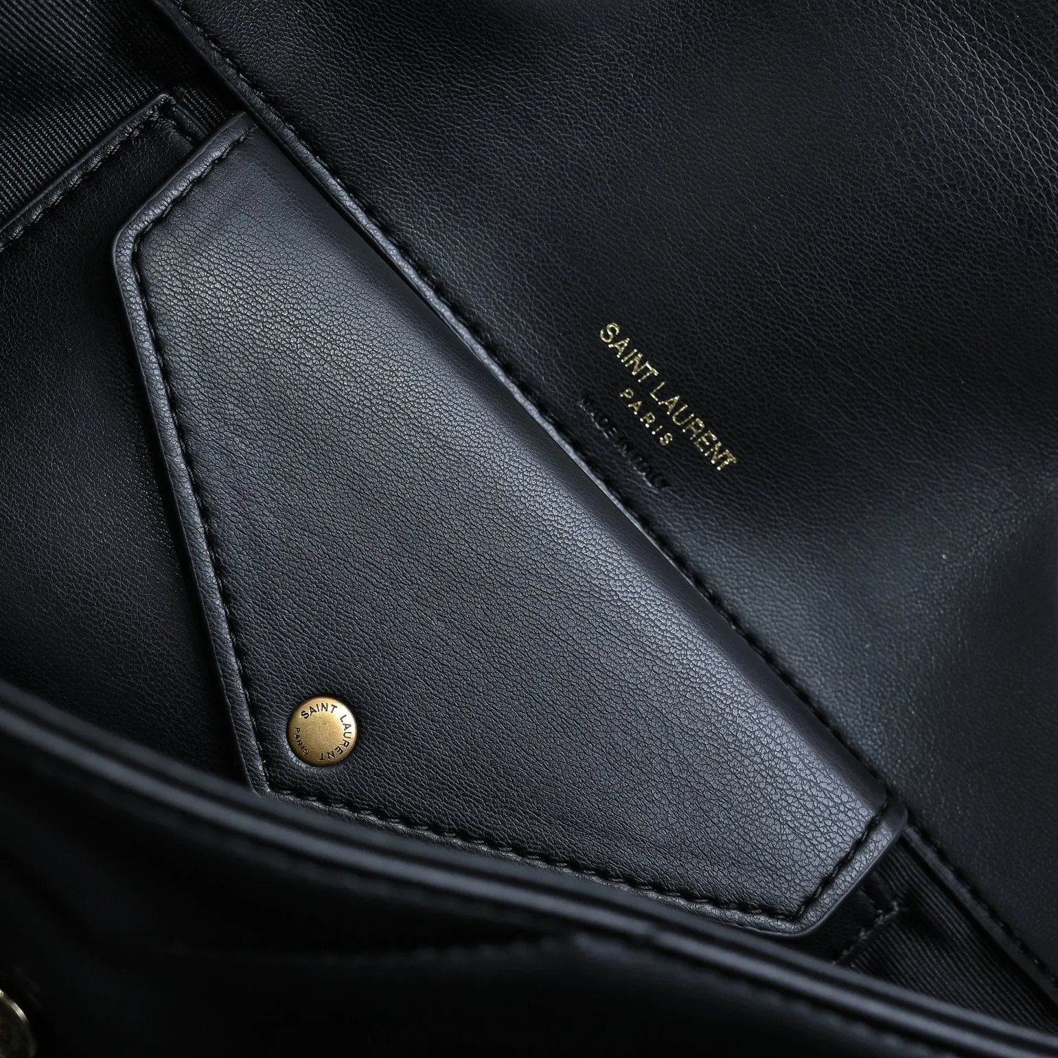 3 Size - Elegant Black Herringbone Shoulder Bag