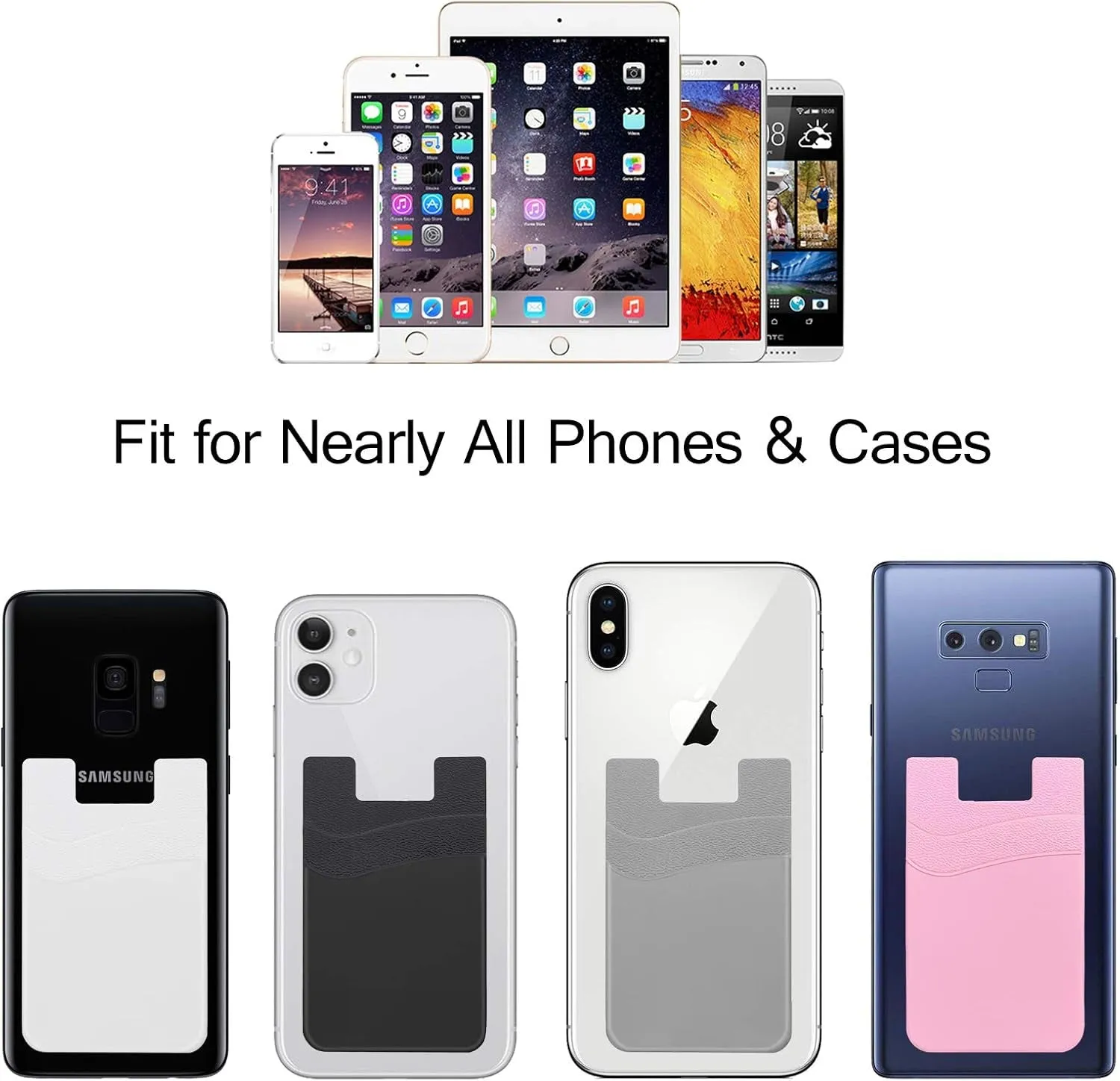 4 Pack Card Holder for Back of Phone, Phone Wallet
