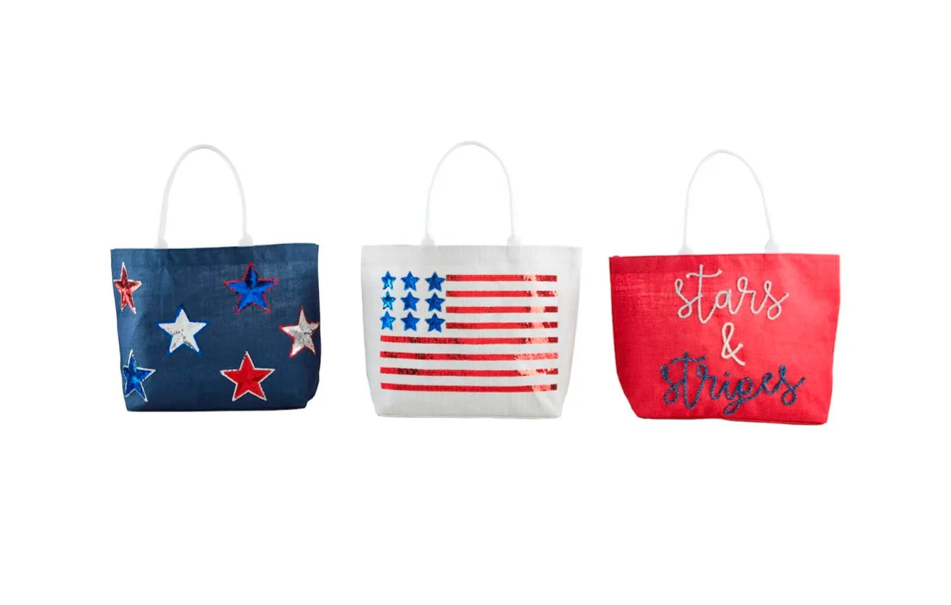 4TH OF JULY SPARKLE TOTE-RD