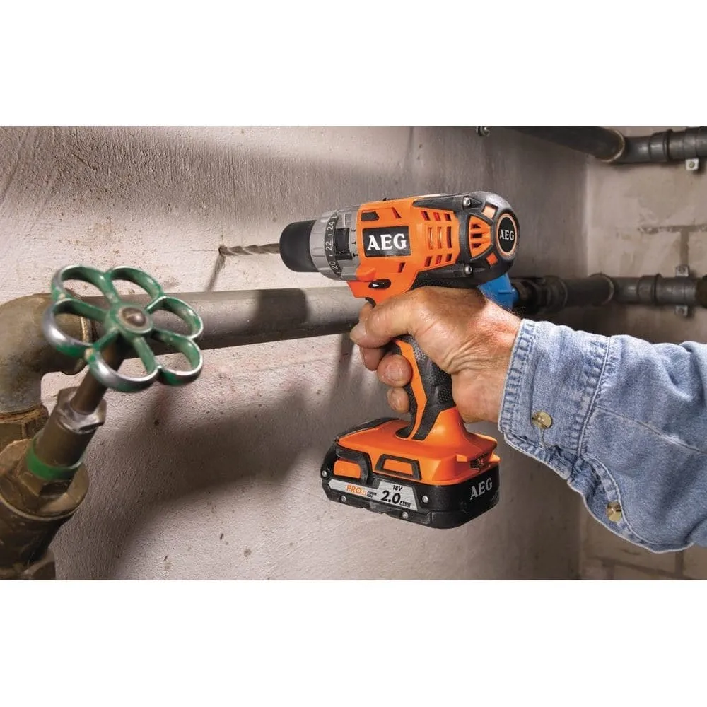 AEG Lithium-Ion Cordless Impact Hammer Drill 18V - BSB18CLI-202C