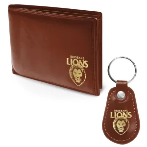 AFL Brisbane Lions Wallet and Key Ring Gift Pack