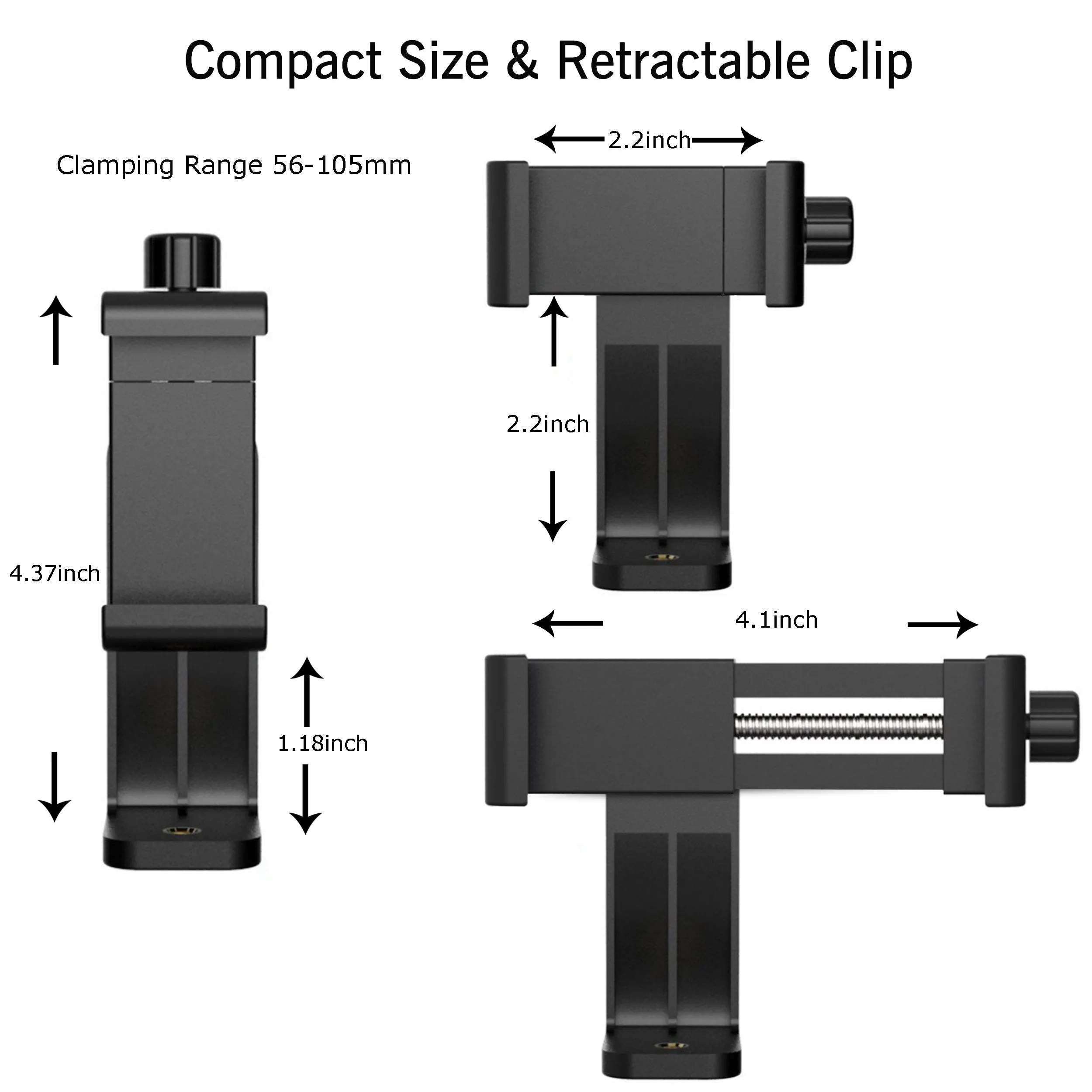 Ailun Tripod Phone Mount Holder Head Standard Screw Adapter Rotatable Digtal Camera Bracket Selfie Lens Monopod Adjustable Ring Light for Camcorder iPhone X XR Xs Max 8 7Plus Galaxy s10 s9 plus Note10