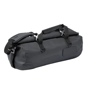 All-Weather Vinyl Duffle Bag with Shoulder Strap, Gray/Black