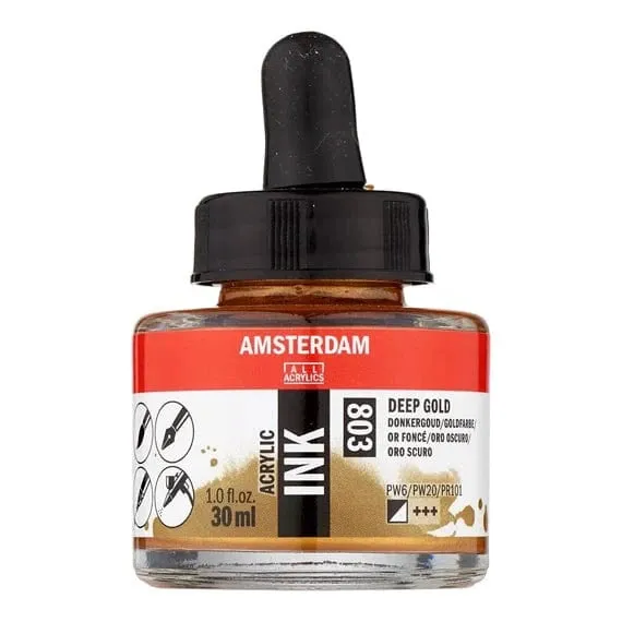 Amsterdam Acrylic Inks 30ml - Deep Gold