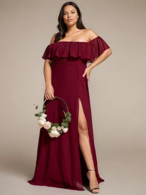 Angelina ball dress with split in burgundy s18 Express NZ wide