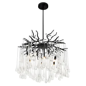 ANITA 6 LIGHT CHANDELIER-BLACK