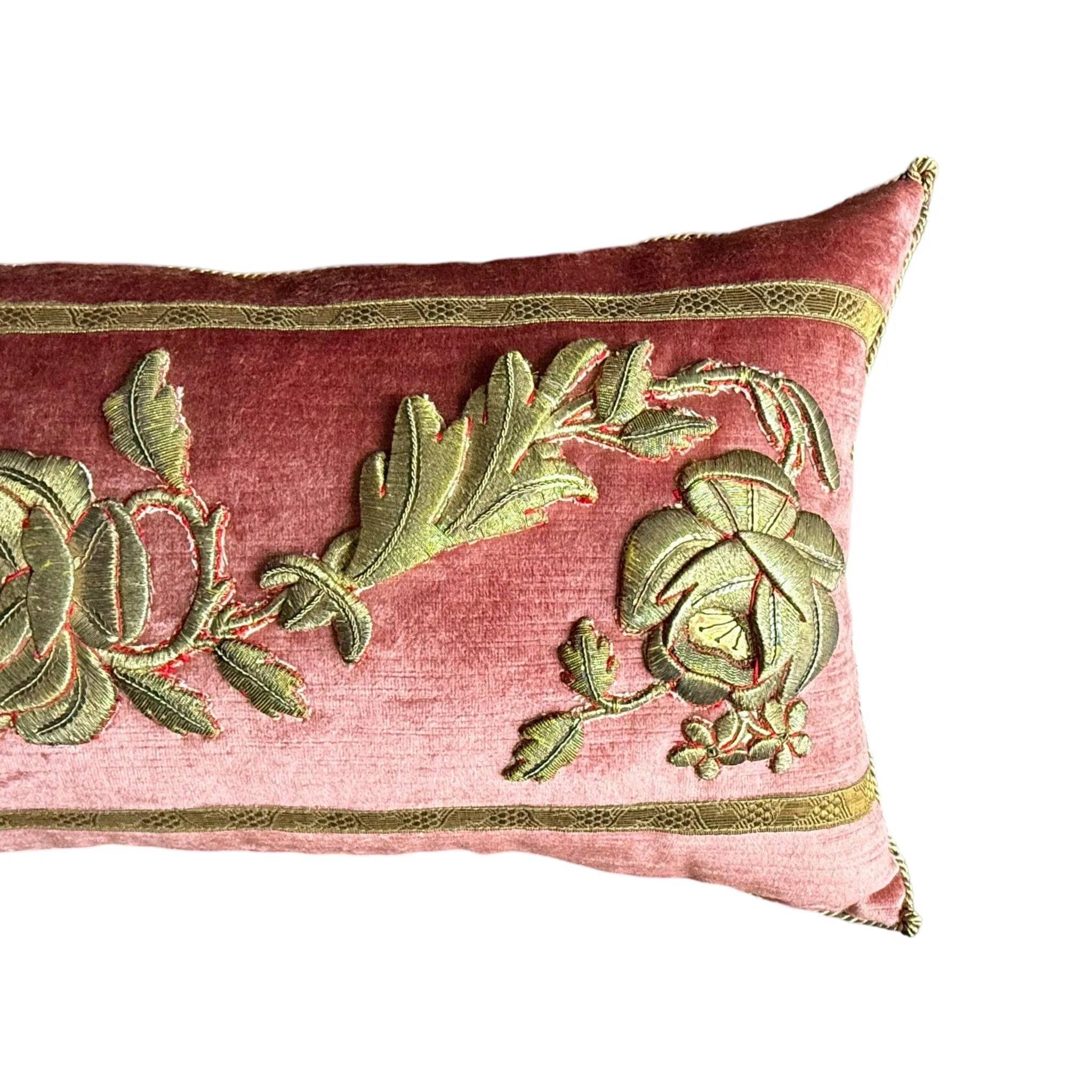 Antique European Raised Gold Metallic Embroidery (#E07072424 | 13 x 29 1/2")
