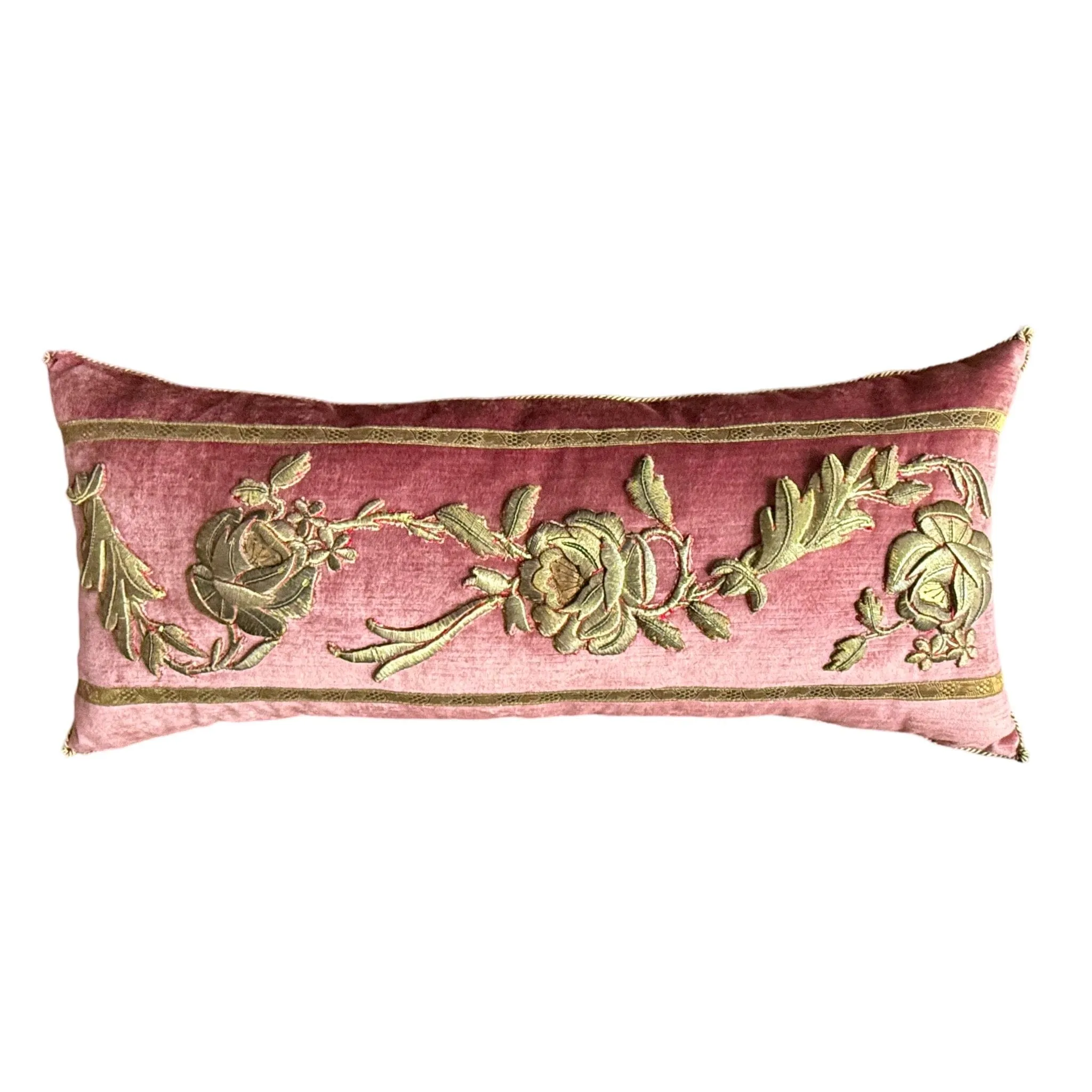 Antique European Raised Gold Metallic Embroidery (#E07072424 | 13 x 29 1/2")