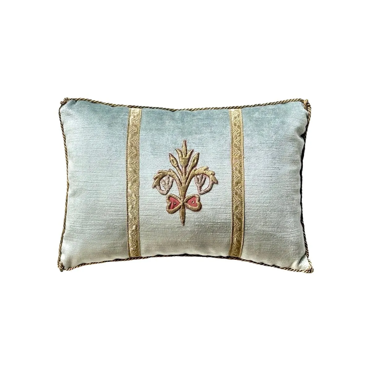 Antique Ottoman Empire Raised Silver and Gold Metallic Embroidery (#E050624 | 9 x 13")