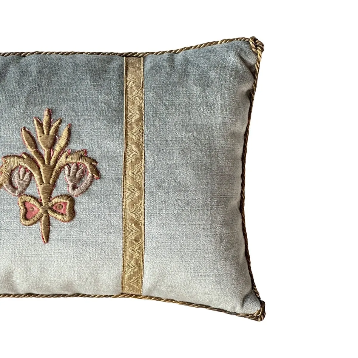Antique Ottoman Empire Raised Silver and Gold Metallic Embroidery (#E050624 | 9 x 13")