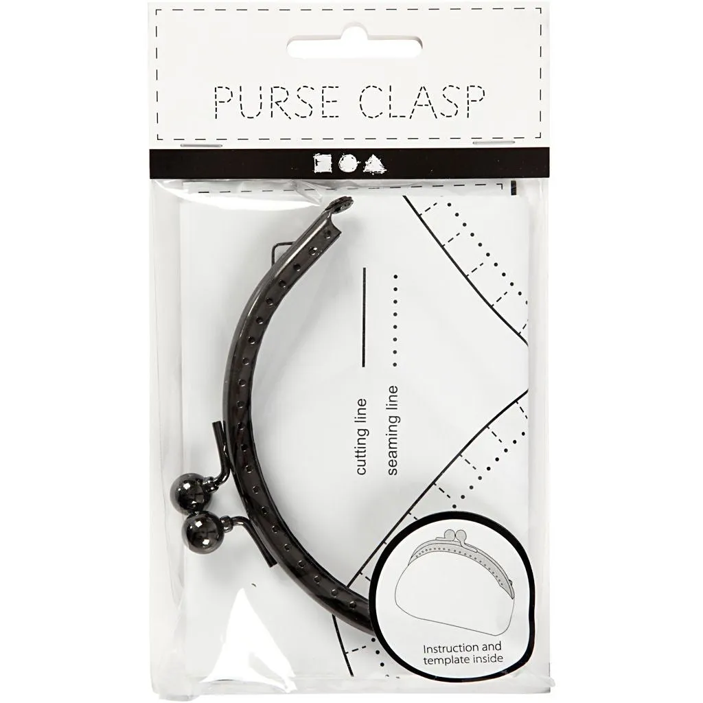 Antique Silver Metallic Curved Purse Clasp Kit With Sewing Holes Bag Accessories