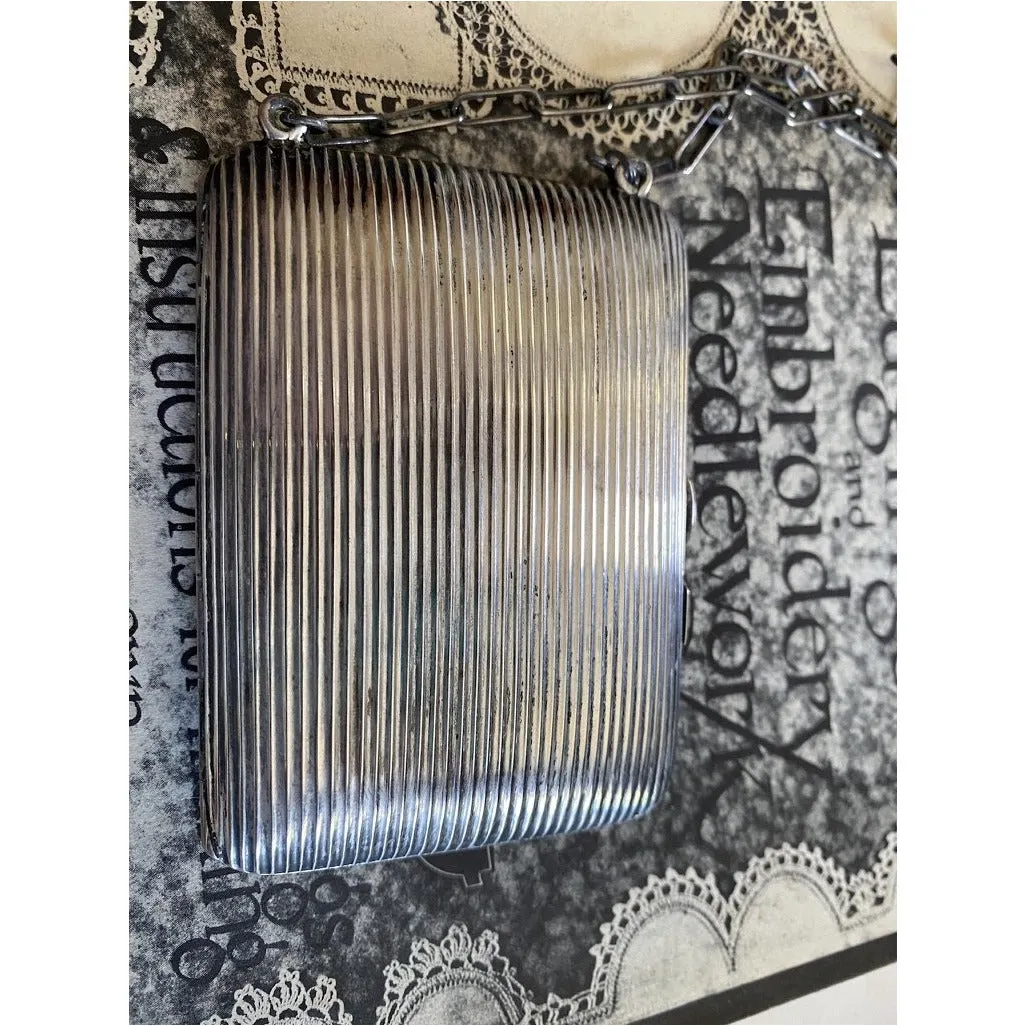 Art Deco EJB CO. Sterling Silver/ 18K YG Compact Purse/Cigarette Case