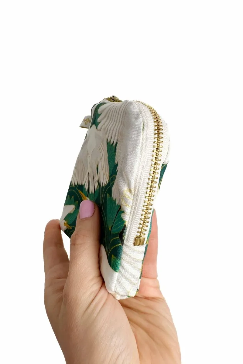 Art Deco Great Egret Mini Travel Pouch