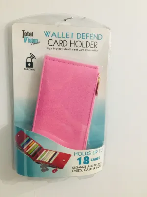 AS SEEN ON TV! THIS WALLET HELPS TO PROTECT IDENTITY & CARD INFORMATION! HOLDS UP TO 18 CARDS & CASH! PINK! Retail $19.99